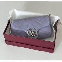 Market Sells Gucci GG Marmont mini shoulder bag in Suede 841290 Dusty Blue 2025