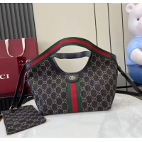 Well Crafted Gucci Giglio Small Tote Bag in GG Denim 860845 Black 2025
