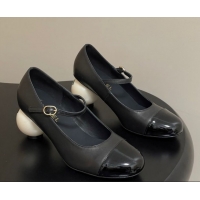 Purchase Chanel Lambskin, Patent Calfskin & Pearls Mary Janes Pumps 7cm Black 2025 G46775 51103078