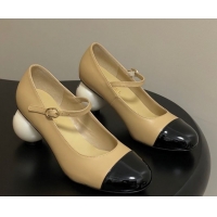 Best Product Chanel Lambskin, Patent Calfskin & Pearls Mary Janes Pumps 7cm Beige 2025 G46775 1103080