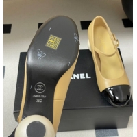 Best Product Chanel Lambskin, Patent Calfskin & Pearls Mary Janes Pumps 7cm Beige 2025 G46775 1103080