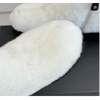 Stylish Chanel Wool Platform Ankle Boots White 2025 CH110315 1103119