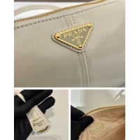 Well Crafted Prada Re-Edition 2002 medium leather shoulder bag 1BC221 White 2025