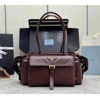 Promotional Prada Explore medium nappa leather tote bag 1BG596 Burgundy 2025