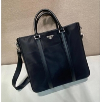 Super Quality Prada Mens Re-Nylon and Saffiano leather tote bag 2VG064 Black 2025
