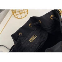 Good Taste Prada Duet Nylon Bucket Shoulder Bag 1BH038 Black 2025