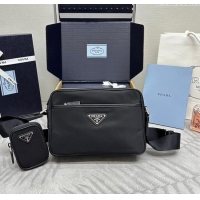 Big Discount Prada Mens Re-Nylon and Saffiano shoulder bag 2VH048 Black 2025