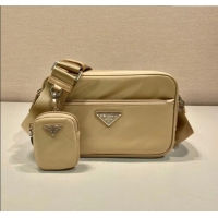 Best Quality Prada Re-Nylon shoulder bag 1BC167 Beige 2025
