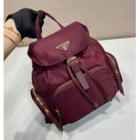 Affordable Price Prada Small Re-Nylon backpack bag 1BZ081 Burgundy 2025