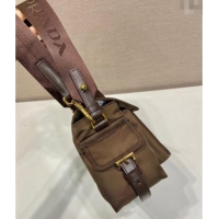 Grade Design Prada Explore medium Re-Nylon shoulder bag with flap 1BD394 Burnt Brown 2025