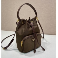 Reasonable Price Prada Duet Re-Nylon bucket bag 1BH038 Burnt Brown 2025
