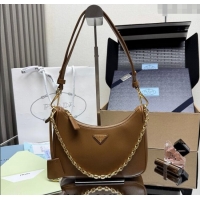 Luxury Cheap Prada Re-Edition Saffiano leather mini bag 1BC204 Brown 2025