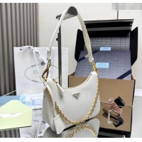 Modern Classic Prada Re-Edition Saffiano leather mini bag 1BC204 White 2025
