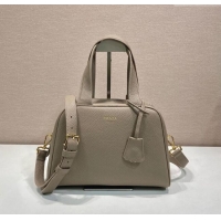 Traditional Specials Prada Small leather top-handle bag 1BB149 Grey 2025