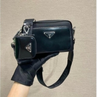 Traditional Discount Prada Re-Nylon and brushed leather shoulder bag 2VH172 Black 2025