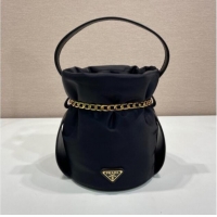 Buy Fashionable Prada Petit Sac Noir mini nylon bucket bag 1BE088 Black 2025