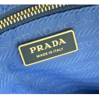 Traditional Discount Prada Mariner small suede bucket bag 1BE082 Blue 2025