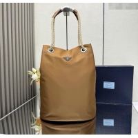 Famous Brand Prada Mens Mariner medium Re-Nylon tote bag 2VG133 Brandy Brown 2025