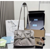 Luxury Cheap Prada Dada small nappa leather bag 1BG586 Grey 2025