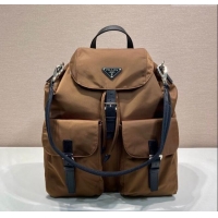 Top Quality Prada Mens Re-Nylon backpack bag 2VZ110 Coffee Brown 2025