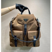 Top Quality Prada Mens Re-Nylon backpack bag 2VZ110 Coffee Brown 2025