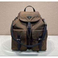 Top Grade Prada Mens Re-Nylon backpack bag 2VZ110 Burnt Brown 2025