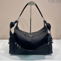 Best Quality Prada Mens Explore Re-Nylon and leather bag 2VH204 Black 2025