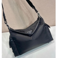 Best Quality Prada Mens Explore Re-Nylon and leather bag 2VH204 Black 2025