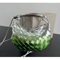 Buy Fashionable Bottega Veneta Mini Sardine Bag in Intrecciato Leather 744267 Silver/Green 2025