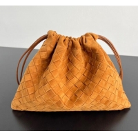 Best Price Bottega Veneta Medium Dustbag in Intrecciato Suede 796728 Amber Brown 2025