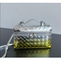 Luxury Cheap Bottega Veneta Bang Bang Vanity Case in Intrecciato Leather 789109 Silver/Gold 2025