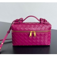 Luxury Cheap Bottega Veneta Bang Bang Vanity Case in Intrecciato Leather 789109 Cinnabar Red 2025