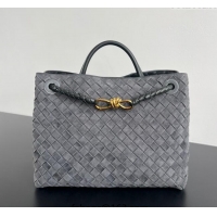 Super Quality Bottega Veneta Medium Andiamo Top Handle Bag in Suede 743572 Graphite Grey 2025