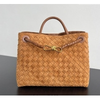 Big Discount Bottega Veneta Medium Andiamo Top Handle Bag in Suede 743572 Brown 2025