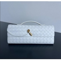 Best Price Bottega Veneta Long Clutch Bag Andiamo in Intrecciato Leather 741511 Sea Salt 2025