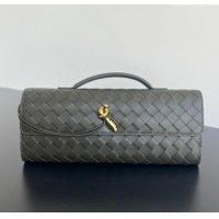 Luxury Cheap Bottega Veneta Long Clutch Bag Andiamo in Intrecciato Leather 741511 Dark Khaki 2025