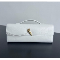 Best Quality Bottega Veneta Long Clutch Bag Andiamo in Crocodile Embossed Leather 741511 White 2025