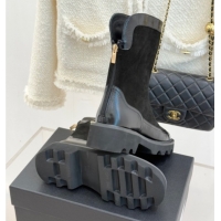 Best Product Chanel Suede and Patent Leather Platform Ankle Boots Black 2025 CH11030319 1103135