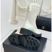 Fashion Chanel Suede and Patent Leather Platform Ankle Boots Grey 2025 CH11030319 1103137