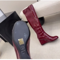 Best Product Chanel Patent Leather Wedge Thigh High Boots Red 2025 CH110322 1103155