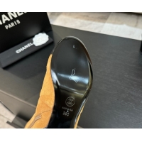 Low Cost Chanel Suede & Patent Calfskin Heel High Boots 4.5cm Yellow 2025 G46789 1104007