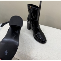 Good Quality Chanel Patent Calfskin Leather Heel Ankle Boots 5cm Black 2025 G46789 1104013