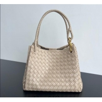 Luxury Cheap Bottega Veneta Large Parachute Shoulder Bag in Intrecciato Leather 796571 Ecru Beige 2025