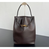 Original Cheap Bottega Veneta Andiamo Bucket Bag in Calf Leather 844169 Fondant Brown 2025