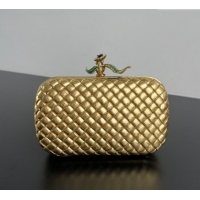 Spot Bulk Bottega Veneta Knot Bag in Intrecciato Leather with Flower Clasp 826183 Gold 2025