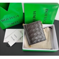 Top Design Bottega Veneta Solstice Small Bi-Fold Wallet in Intrecciato Leather 788055 Fondant Brown 2025
