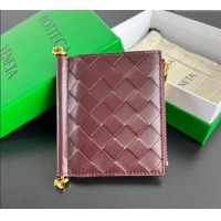 Best Product Bottega Veneta Solstice Small Bi-Fold Wallet in Intrecciato Leather 788055 Barolo Red 2025
