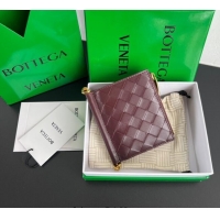 Best Product Bottega Veneta Solstice Small Bi-Fold Wallet in Intrecciato Leather 788055 Barolo Red 2025
