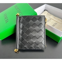 Spot Bulk Bottega Veneta Solstice Small Bi-Fold Wallet in Intrecciato Leather 788055 Black 2025