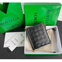 Spot Bulk Bottega Veneta Solstice Small Bi-Fold Wallet in Intrecciato Leather 788055 Black 2025